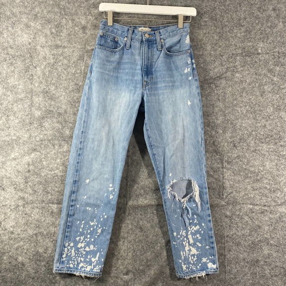 Madewell Jeans 23 Dadjean Light Blue High Rise Denim Boyfriend Bleached Edition - Picture 2 of 16